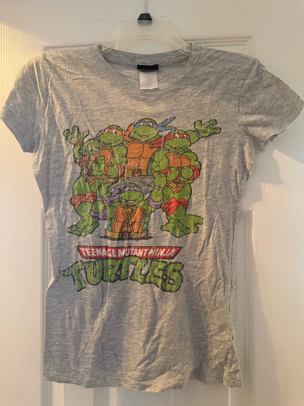 Teenage Mutant Ninja Turtles Gray Short Sleeve Tee Shirt - Juniors/Women Size S